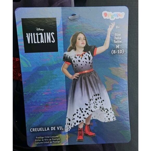 DISNEY VILLAINS CHILD COSTUME CRUELA DE VIL MEDIUM 8-10 - Picture 1 of 6